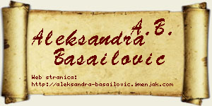 Aleksandra Basailović vizit kartica
